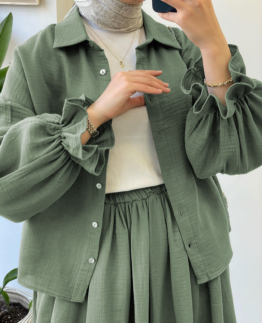 Muslin-Feel Textured Georgette 2-Piece Set – Soft & Breathable