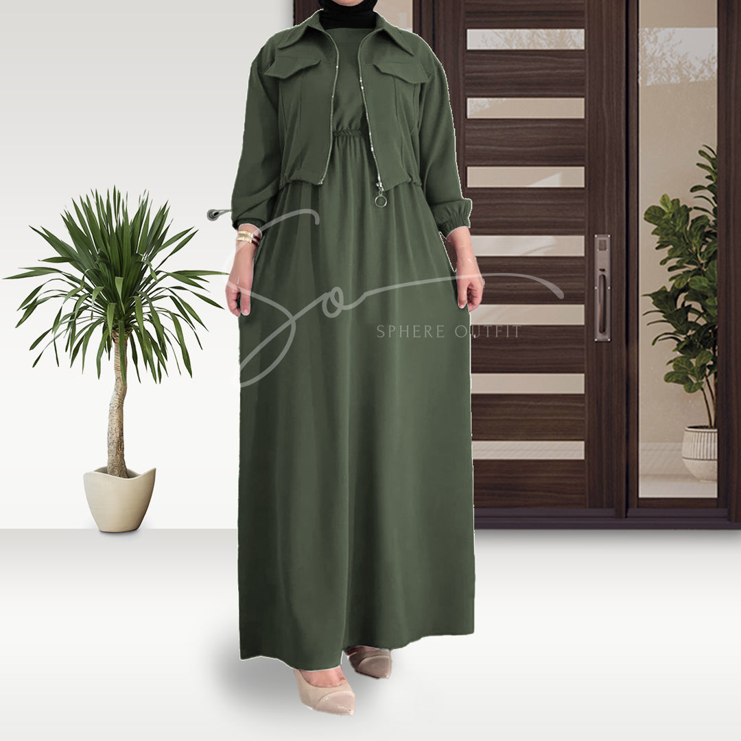 Elegant Maxi with Front-Zip Pockets Style