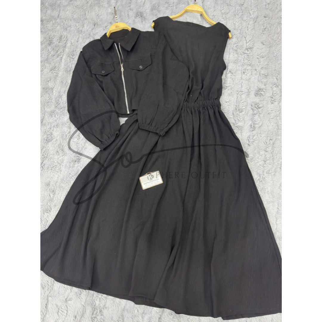 Elegant Two-Piece Maxi Set – Imported Fabric