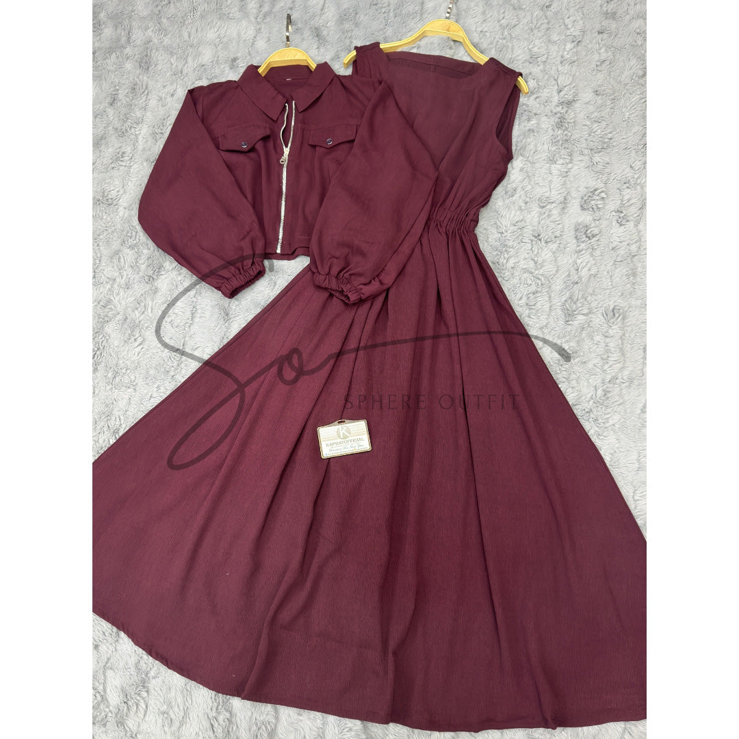 Elegant Two-Piece Maxi Set – Imported Fabric