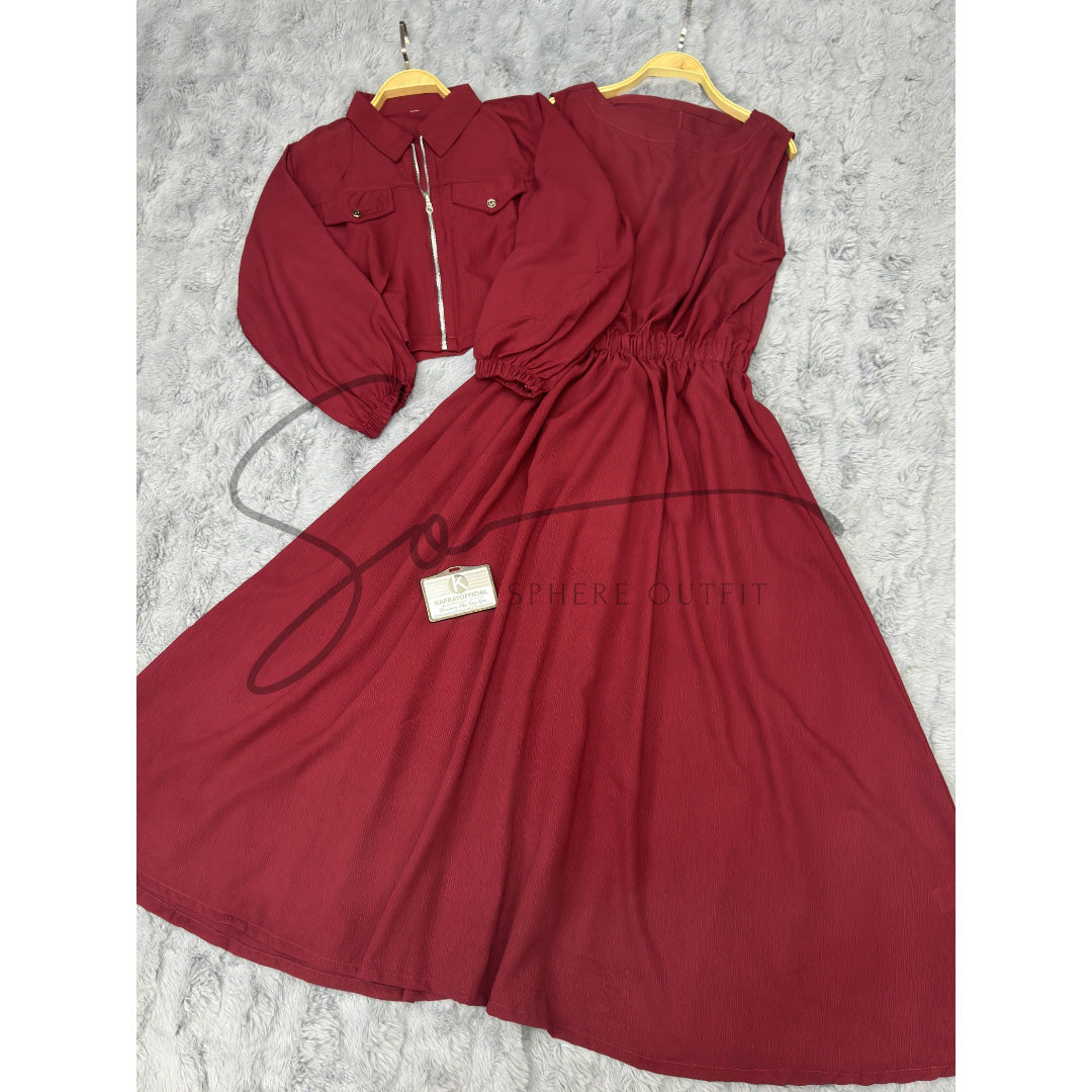 Elegant Two-Piece Maxi Set – Imported Fabric