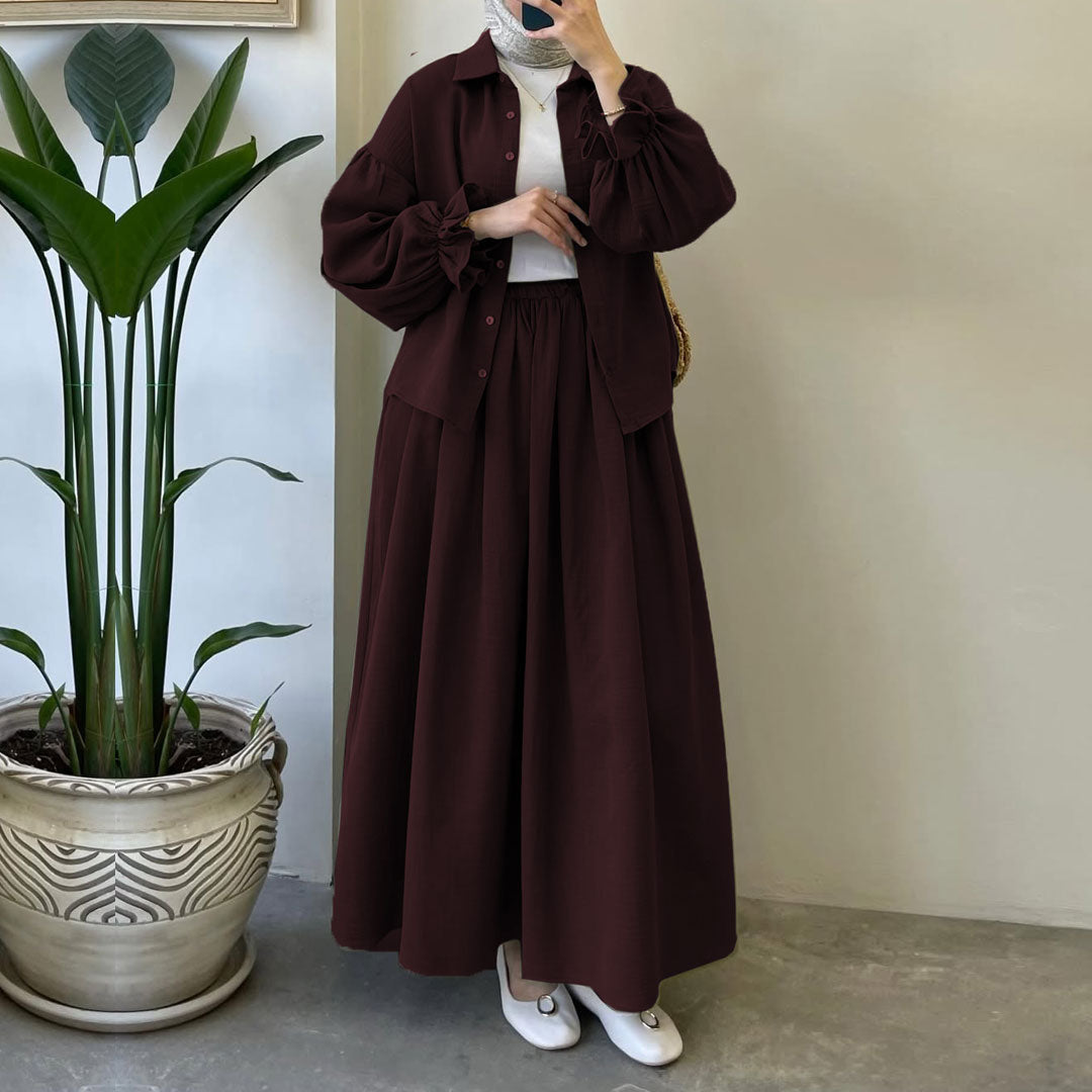 Muslin-Feel Textured Georgette 2-Piece Set – Soft & Breathable