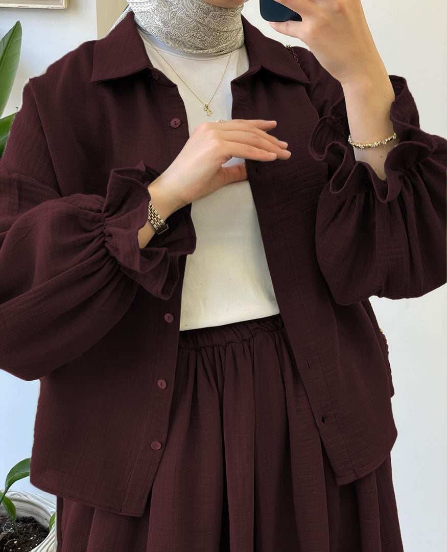 Muslin-Feel Textured Georgette 2-Piece Set – Soft & Breathable