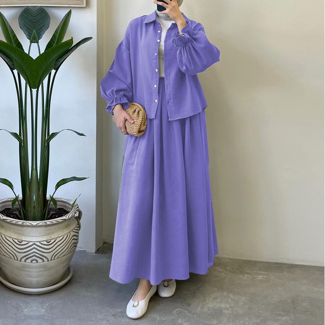 Muslin-Feel Textured Georgette 2-Piece Set – Soft & Breathable