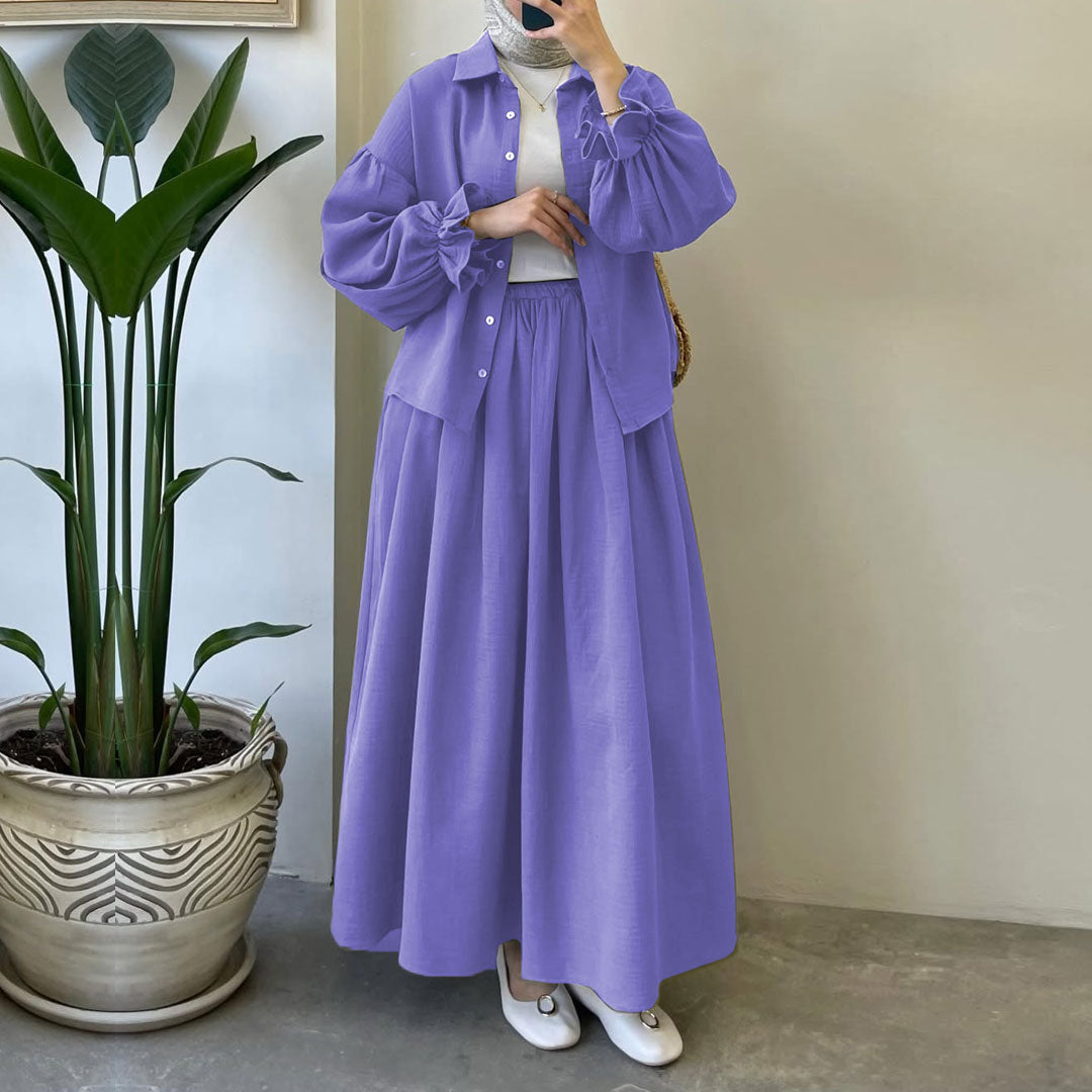 Muslin-Feel Textured Georgette 2-Piece Set – Soft & Breathable