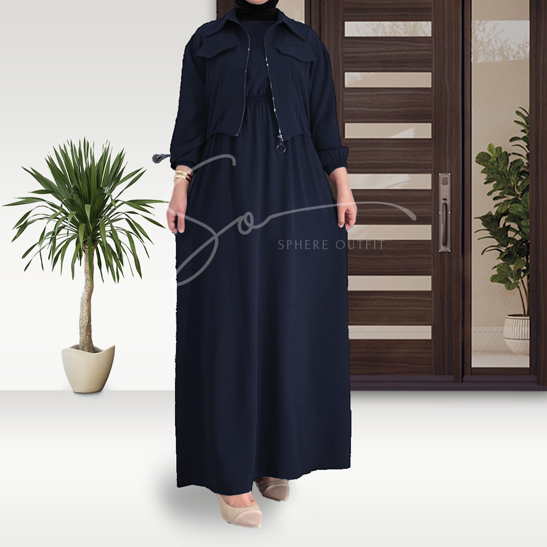 Elegant Maxi with Front-Zip Pockets Style