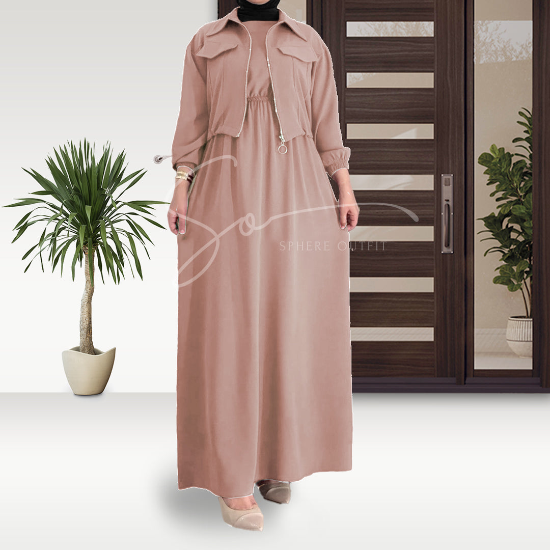 Elegant Maxi with Front-Zip Pockets Style