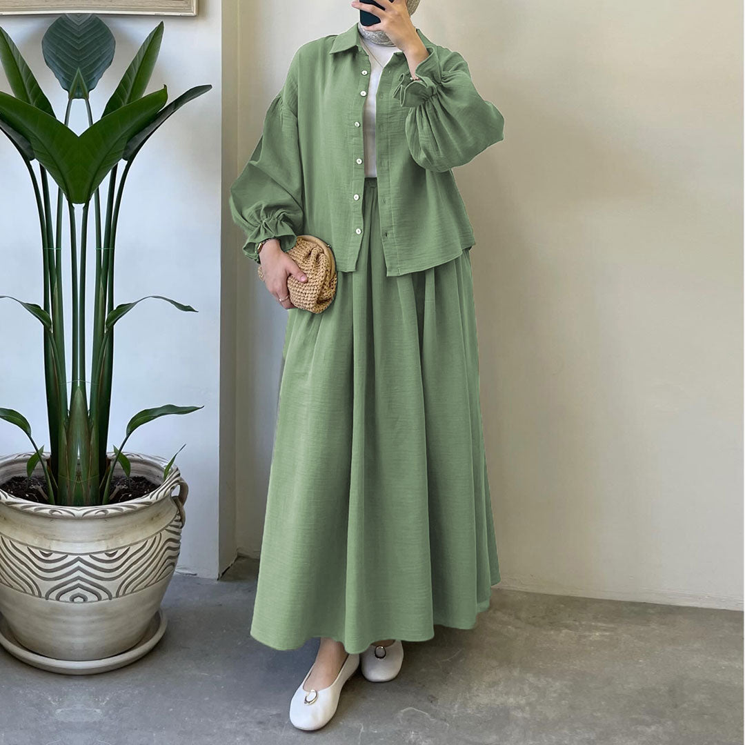 Muslin-Feel Textured Georgette 2-Piece Set – Soft & Breathable