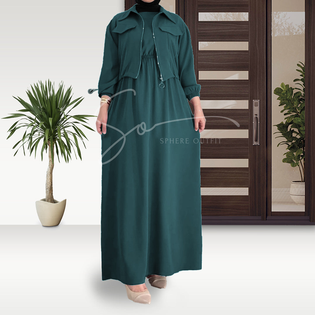 Elegant Maxi with Front-Zip Pockets Style