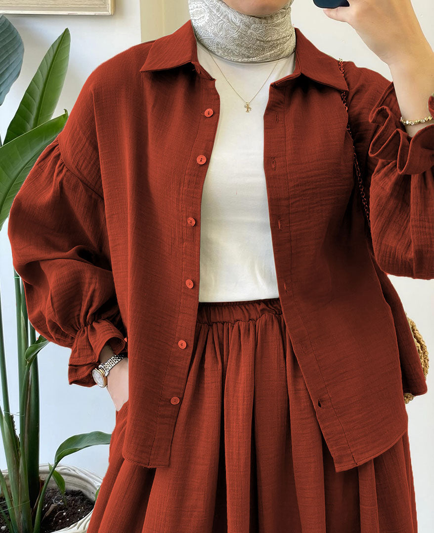 Muslin-Feel Textured Georgette 2-Piece Set – Soft & Breathable