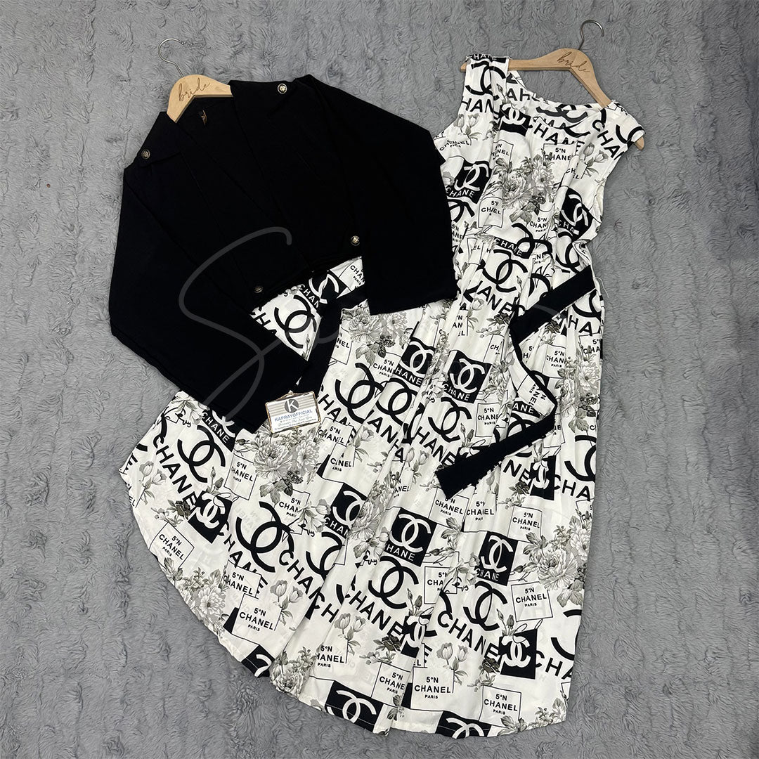 Elegant Georgette Cote Maxi Dress - Premium Fabric