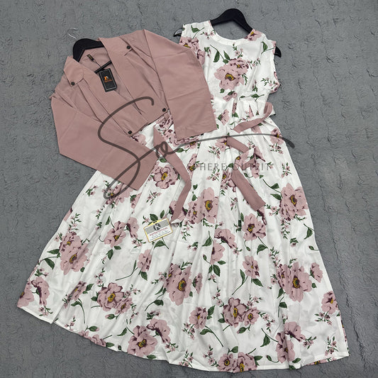 Elegant Georgette Cote Maxi Dress - Premium Fabric