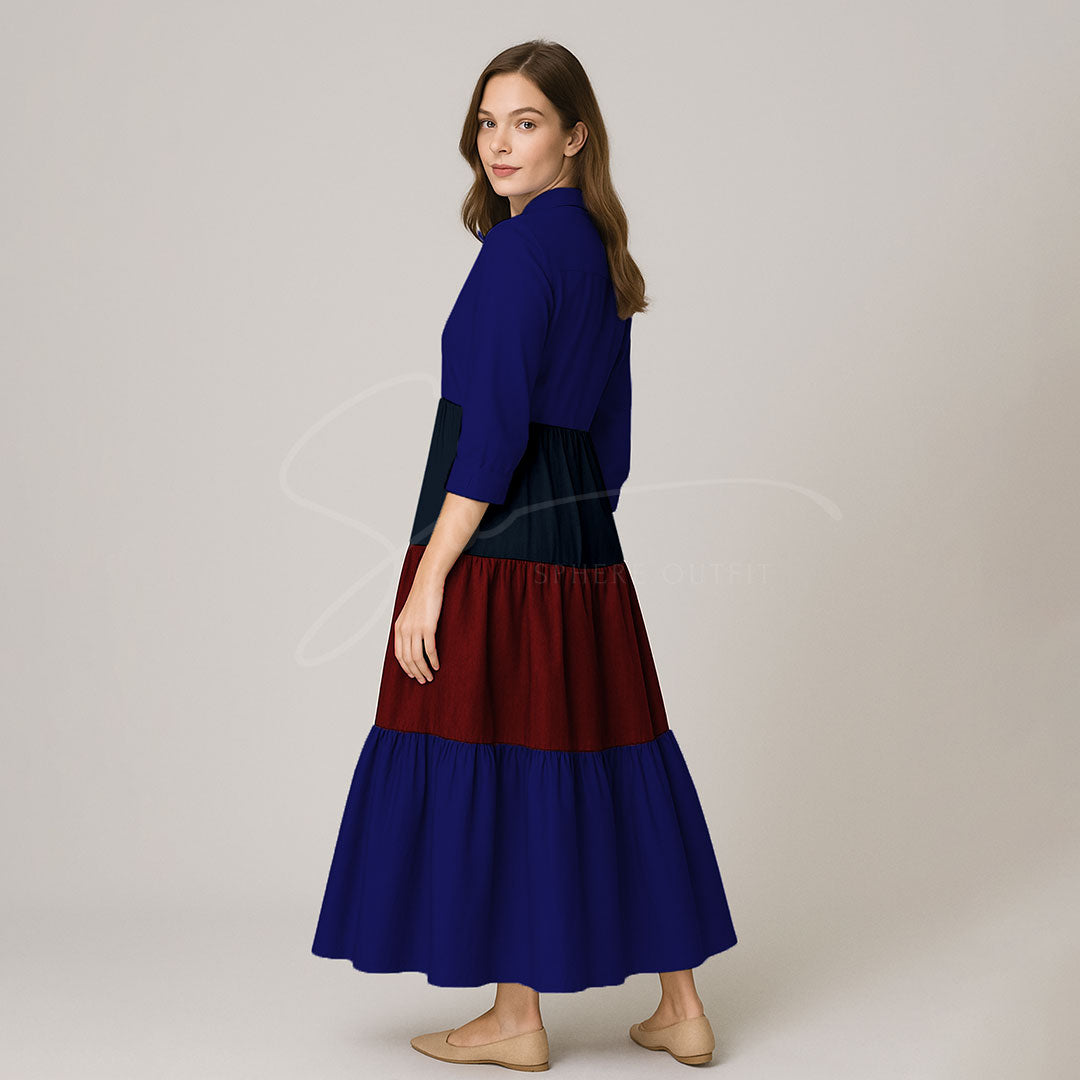 Elegant Multi Color Front Open Abaya Maxi
