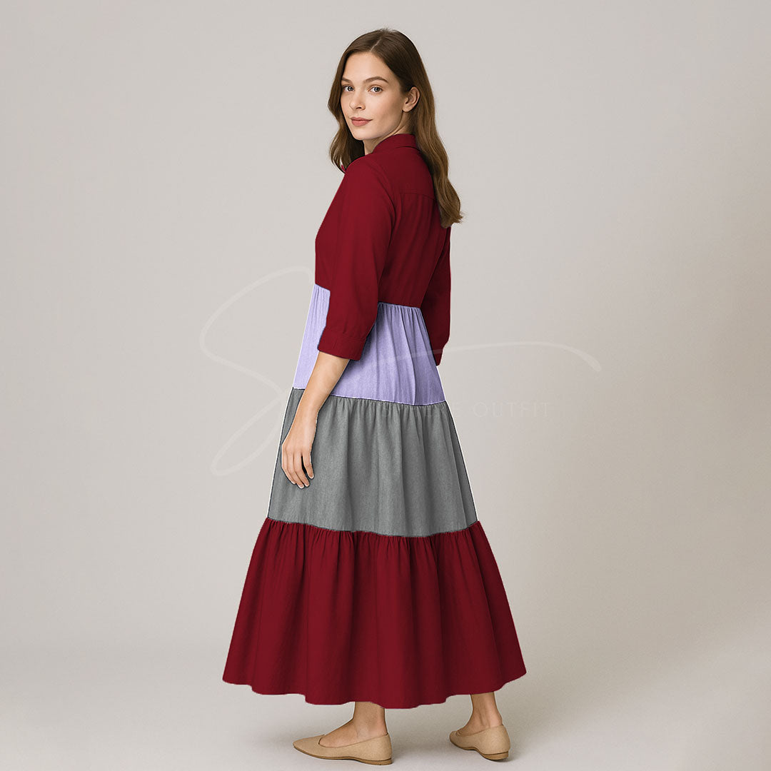 Elegant Multi Color Front Open Abaya Maxi