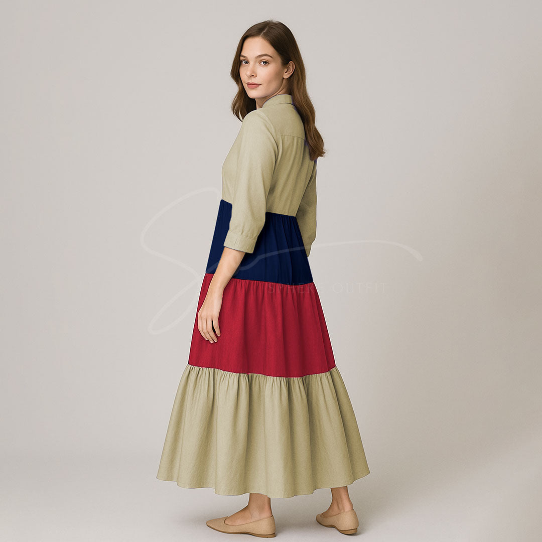 Elegant Multi Color Front Open Abaya Maxi