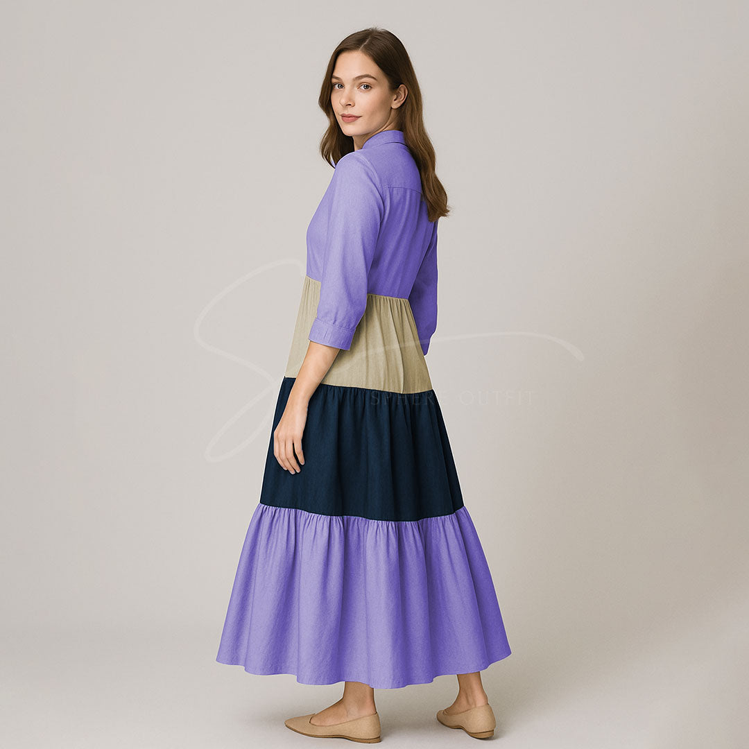 Elegant Multi Color Front Open Abaya Maxi