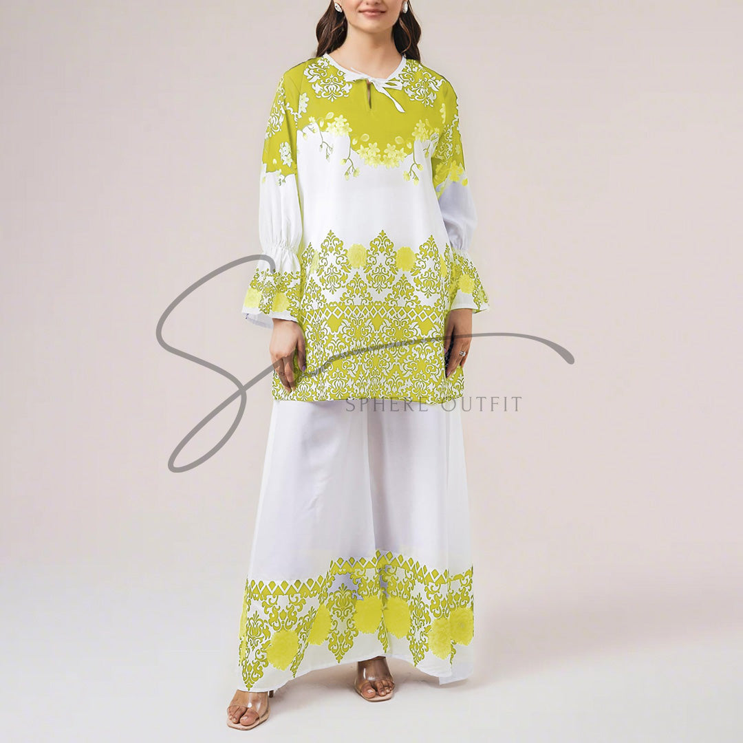 Stitched 2-Piece Printed Suit