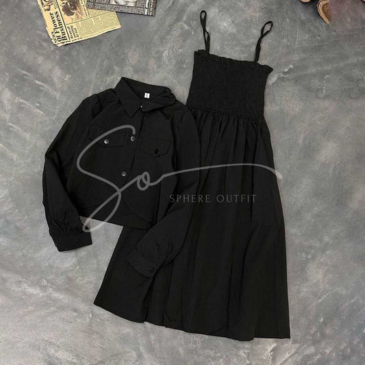 Chic Smocked Skirt with Koti - Georgette Set