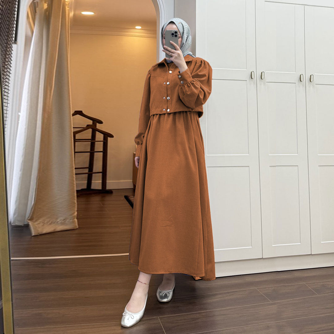 Zarif Buttoned Modest Maxi