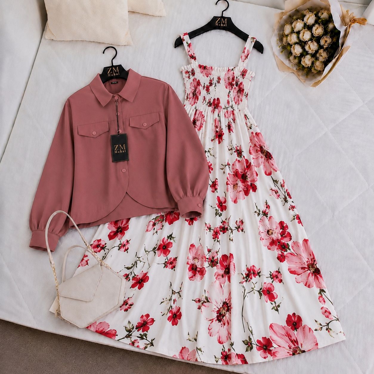 Mahal Bloom Jacket Maxi Set