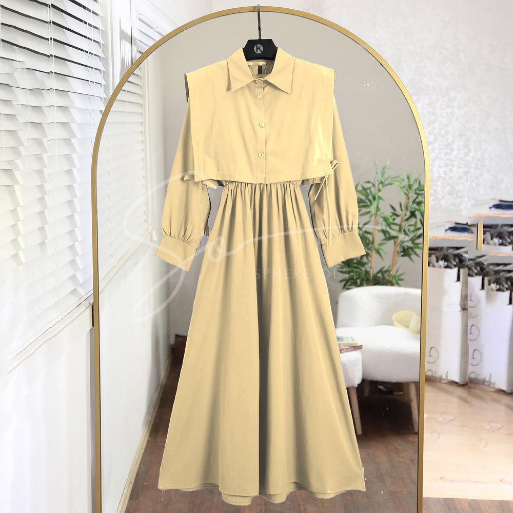 Off White Premium Turkish Cote Maxi – Timeless modest maxi dress with a lightweight, breathable design for year-round wear.