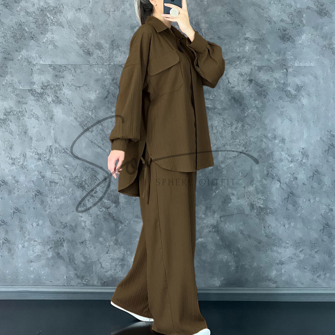 Drop Shoulder Co-Ord Set - Stylish Turkish Design | SP-18