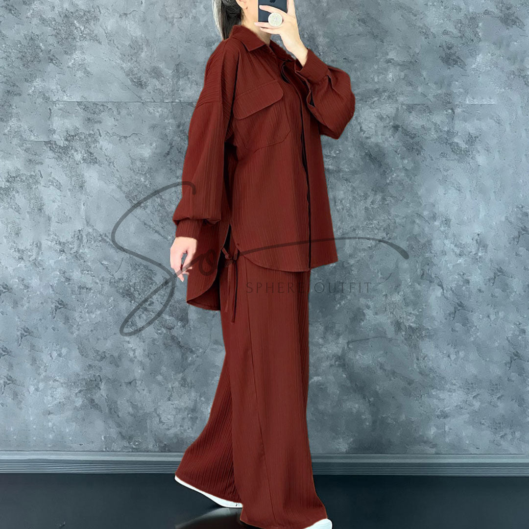 Drop Shoulder Co-Ord Set - Stylish Turkish Design | SP-18
