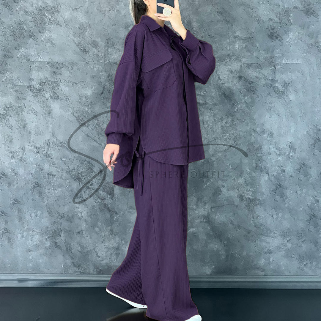 Drop Shoulder Co-Ord Set - Stylish Turkish Design | SP-18
