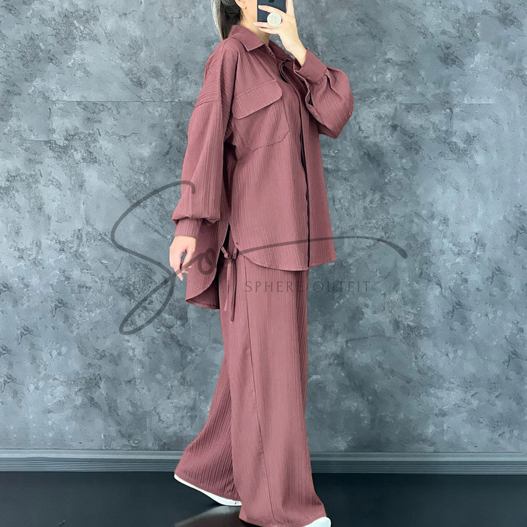Drop Shoulder Co-Ord Set - Stylish Turkish Design | SP-18