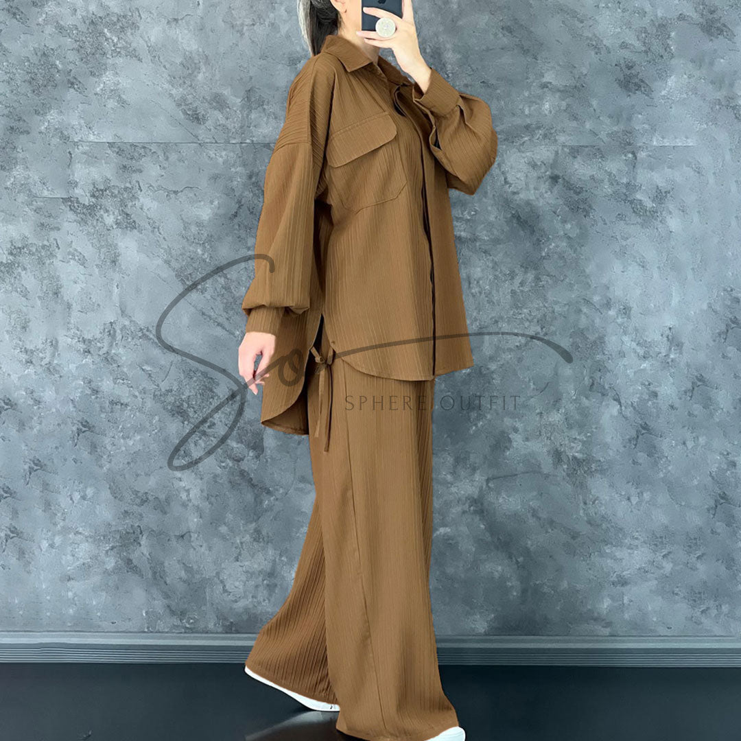 Drop Shoulder Co-Ord Set - Stylish Turkish Design | SP-18