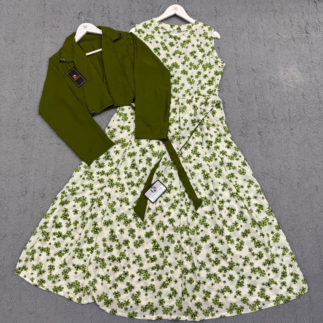 Elegant Georgette Cote Maxi Dress - Premium Fabric