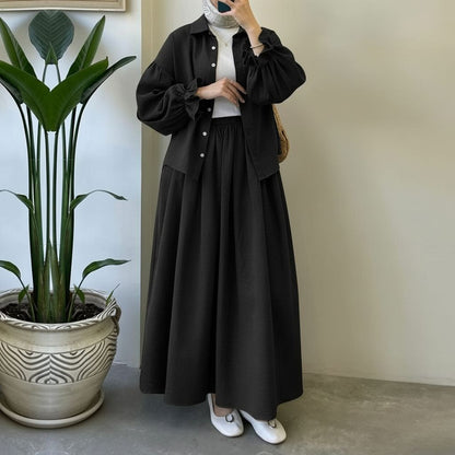 Muslin-Feel Textured Georgette 2-Piece Set – Soft & Breathable