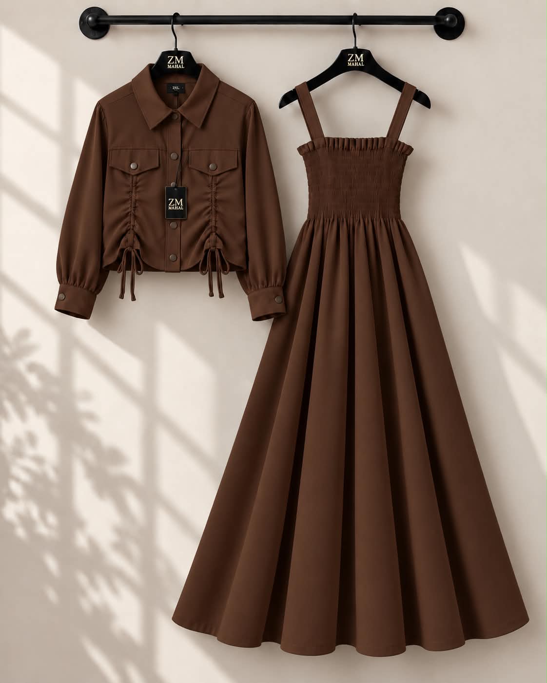 Turkish Ruched Jacket Maxi Set | ZM-003