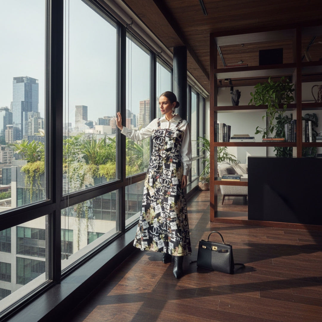 Luxe Turkish Maxi Dress & Shirt Set - Premium Korean Georgette (Versatile Style)