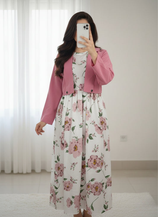 Elegant Georgette Cote Maxi Dress - Premium Fabric