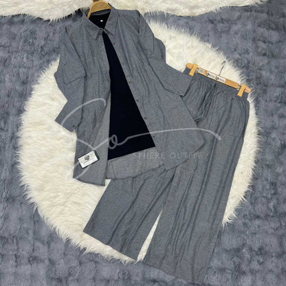 3-Piece Denim Co-Ord Set with Jersey Inner