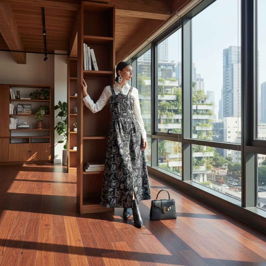 Luxe Turkish Maxi Dress & Shirt Set - Premium Korean Georgette (Versatile Style)