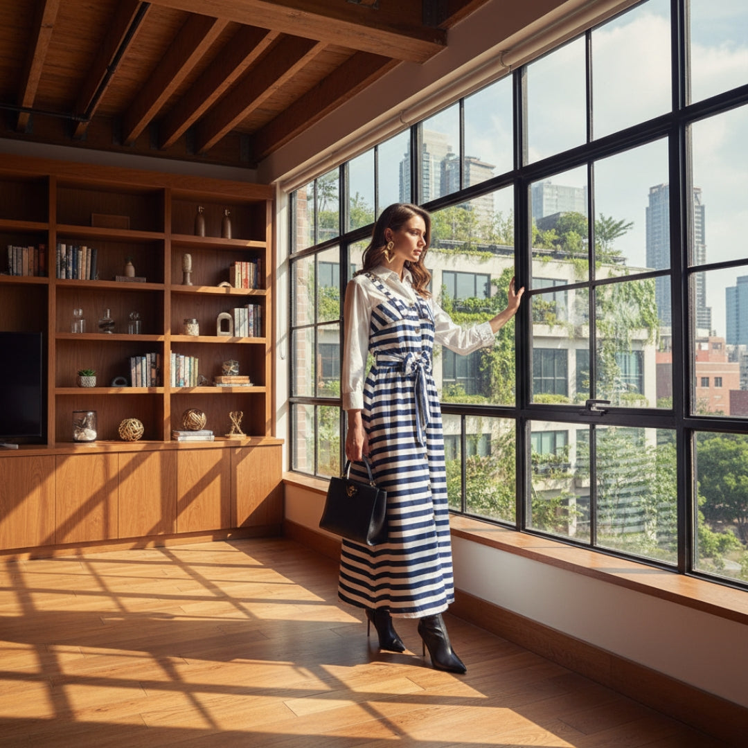 Luxe Turkish Maxi Dress & Shirt Set - Premium Korean Georgette (Versatile Style)