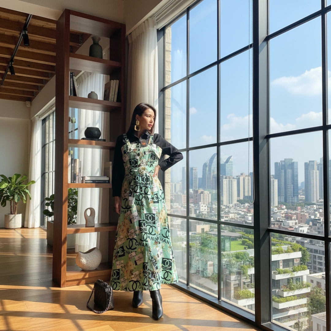Luxe Turkish Maxi Dress & Shirt Set - Premium Korean Georgette (Versatile Style)