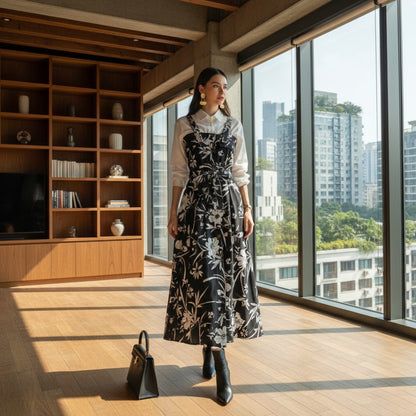 Luxe Turkish Maxi Dress & Shirt Set - Premium Korean Georgette (Versatile Style)