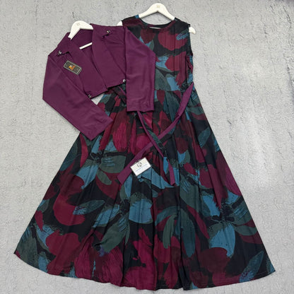 Elegant Georgette Cote Maxi Dress - Premium Fabric