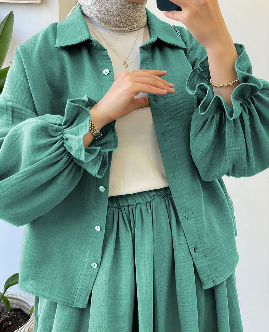 Muslin-Feel Textured Georgette 2-Piece Set – Soft & Breathable