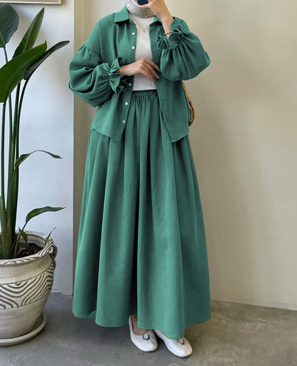 Muslin-Feel Textured Georgette 2-Piece Set – Soft & Breathable