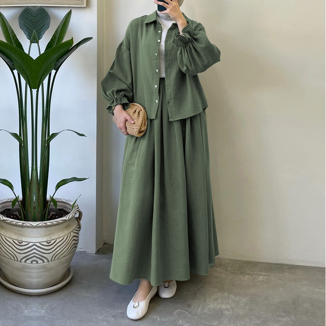 Muslin-Feel Textured Georgette 2-Piece Set – Soft & Breathable