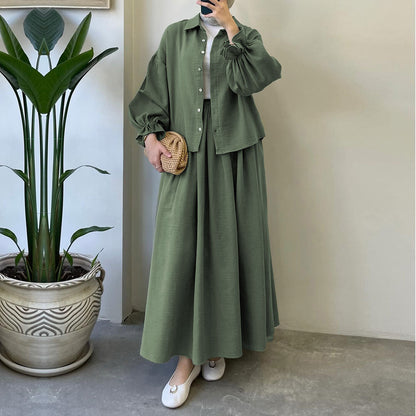 Muslin-Feel Textured Georgette 2-Piece Set – Soft & Breathable