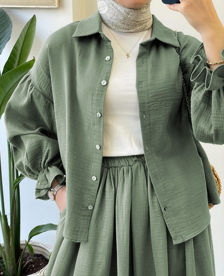 Muslin-Feel Textured Georgette 2-Piece Set – Soft & Breathable