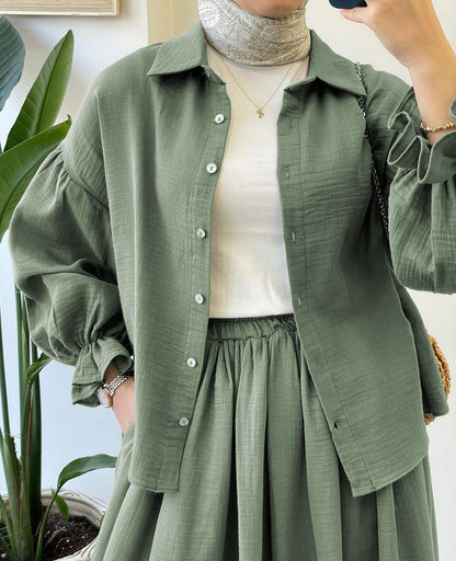 Muslin-Feel Textured Georgette 2-Piece Set – Soft & Breathable