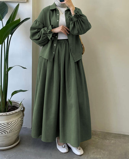 Muslin-Feel Textured Georgette 2-Piece Set – Soft & Breathable