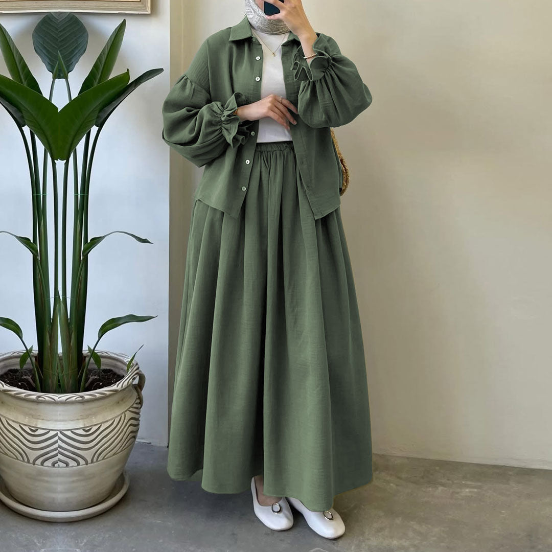 Muslin-Feel Textured Georgette 2-Piece Set – Soft & Breathable