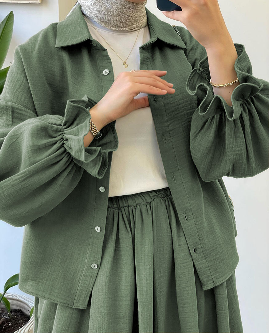 Muslin-Feel Textured Georgette 2-Piece Set – Soft & Breathable